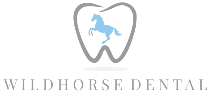 Wildhorse Dental logo featuring a horse inside a tooth outline, representing a Chesterfield, MO dental practice.