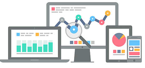 Marketing dashboard displayed on laptop, tablet, and phone, representing Clear to Launch’s multi-platform dental analytics tools