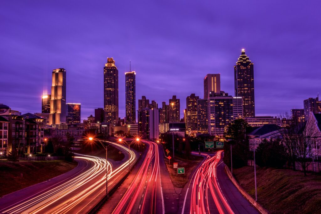 Atlanta, Georgia, USA downtown skyline, showcasing Clear to Launch's advanced dental marketing services in Atlanta.