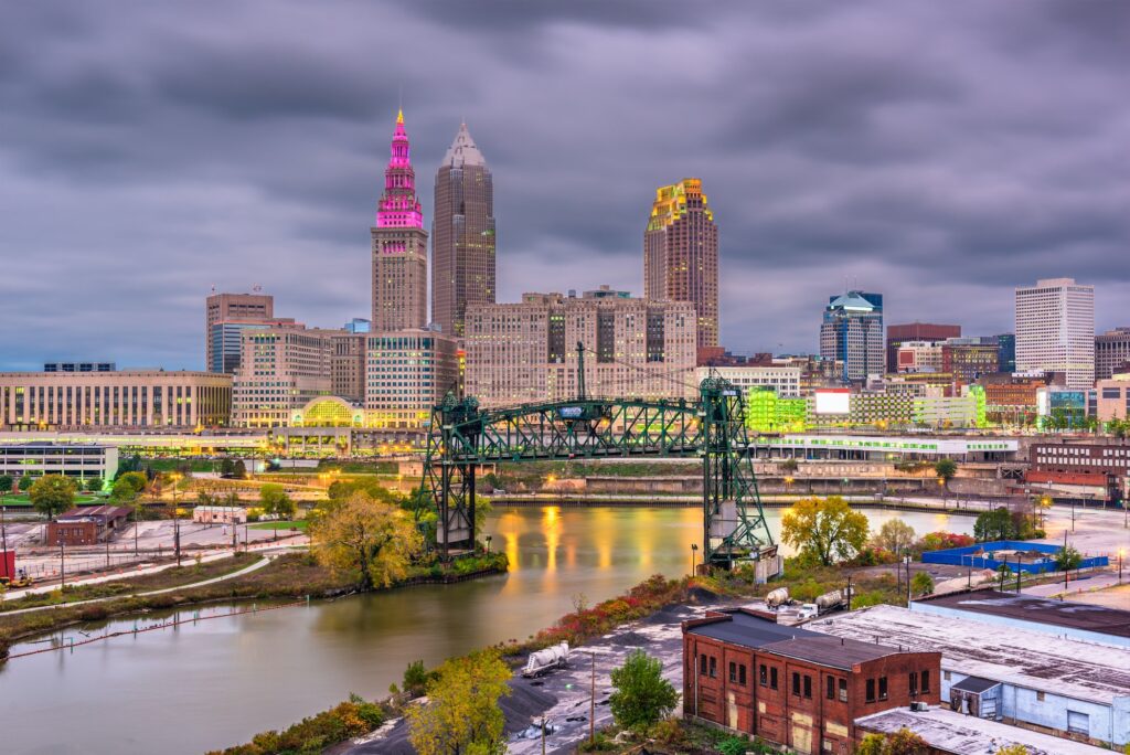 Cleveland, Ohio, skyline, showcasing Clear to Launch's impact on dental marketing.