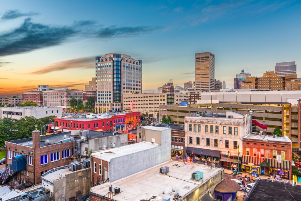 Memphis, Tennessee, skyline, depicting Clear to Launch's prowess in dental marketing.