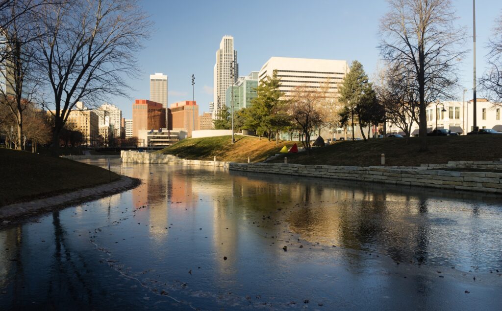 Omaha, Nebraska, skyline, reflecting Clear to Launch's impact in dental marketing.