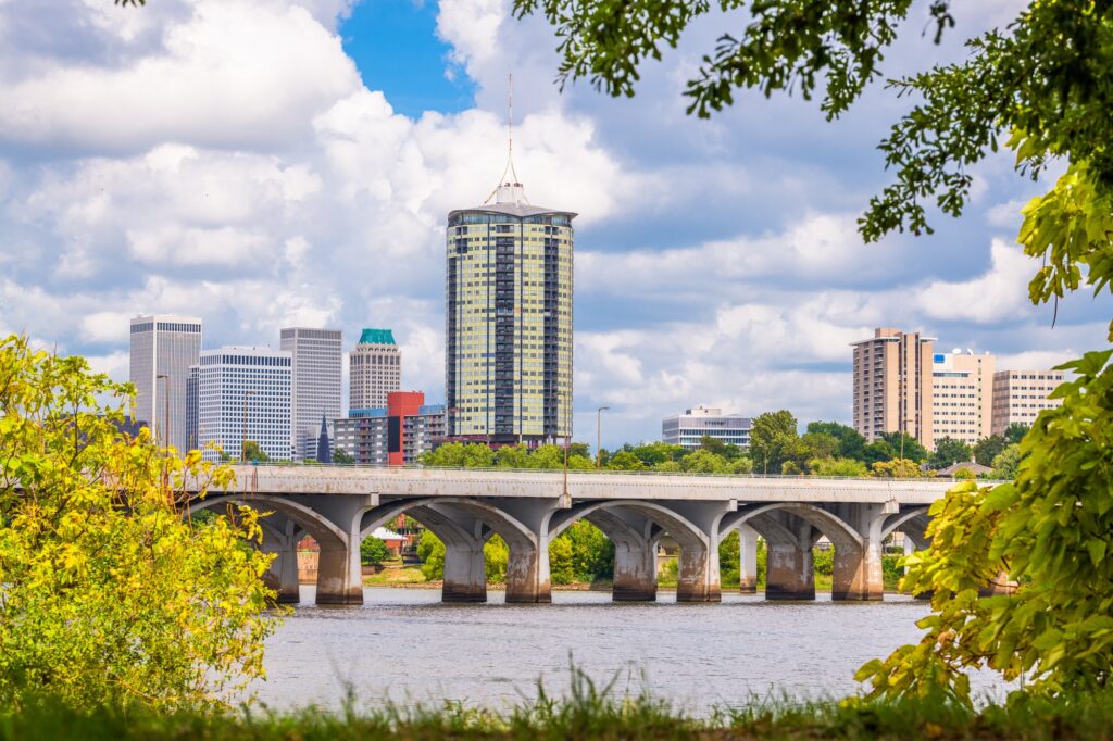 Tulsa, Oklahoma, skyline, highlighting Clear to Launch's dental marketing solutions.