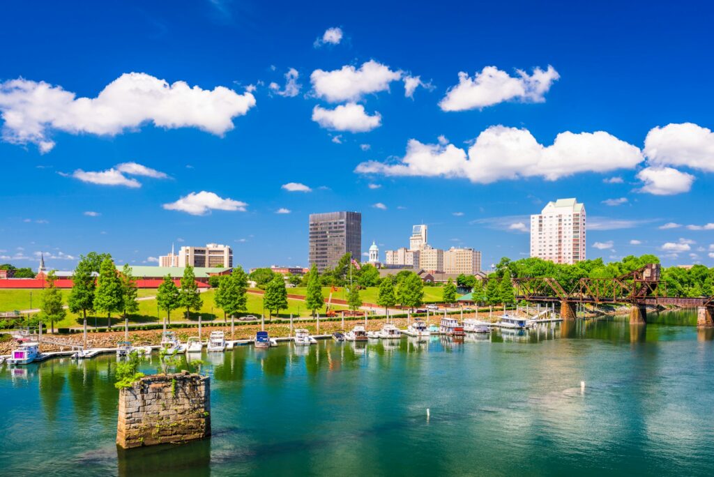 Augusta, GA skyline, depicting the growth and dynamic presence of Clear to Launch Dental Marketing in enhancing dental marketing for Augusta dental practices.