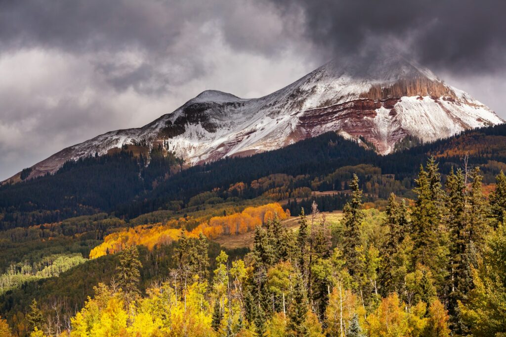 Colorado wilderness in autumn, near Aurora, CO, representing the natural beauty and growth potential tapped by Clear to Launch Dental Marketing' marketing for Aurora dental practices.
