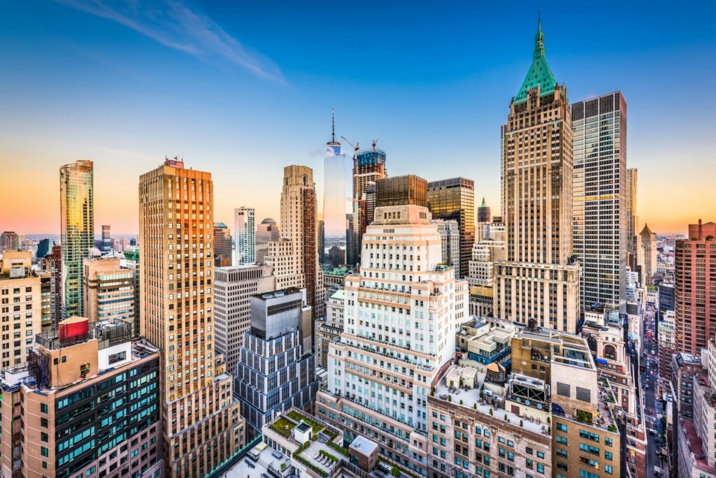 Iconic skyline of New York City, symbolizing the vibrant energy and Clear to Launch Dental Marketing' strategic dental marketing initiatives tailored for dental practices in the Big Apple.